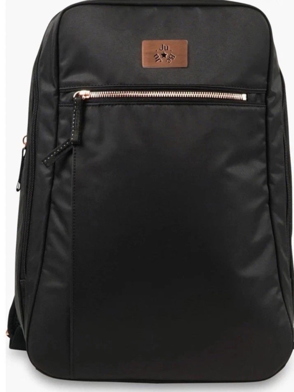 NWOT Classic Unisex JuJuBe Backpack Black Rose Gold Diaper Bag Changing Pad